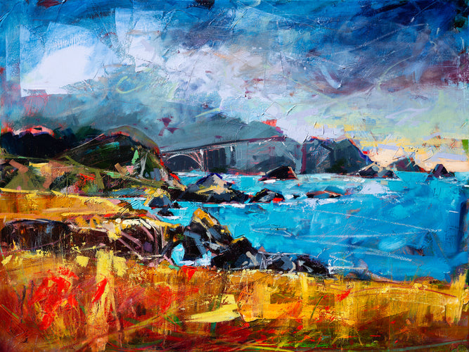 Big Sur Coast View by Drew Davis — Oil on Canvas, 43×56 in