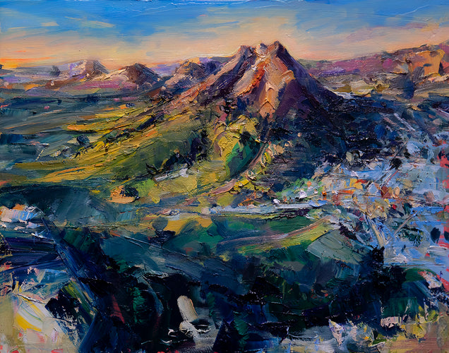 Bishop Sunset Glow by Drew Davis — Oil on Canvas, 43×56 in