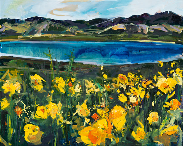 Carrizo Plains Wildflowers by Drew Davis — Oil on Canvas, 48×60 in