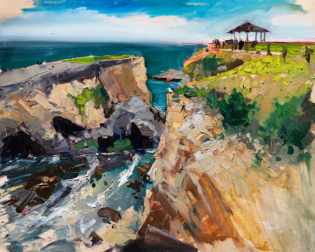 Dinosaur Caves Park by Drew Davis — Oil on Panel, 48×60 in