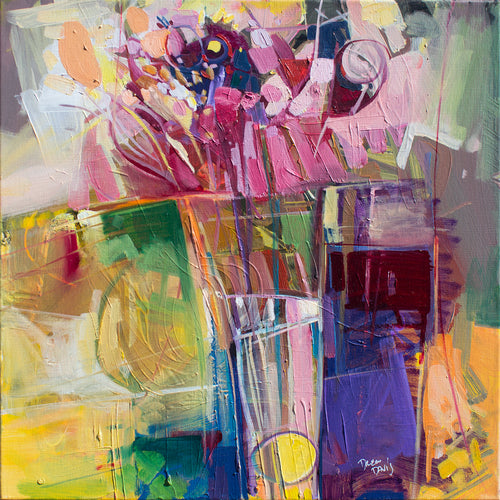 Feral Flowers 3 by Drew Davis — Oil on Canvas, 48×48 in