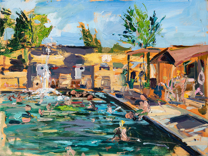 Franklin Hot Springs - Plein Air by Drew Davis — Oil on Canvas, 43×56 in
