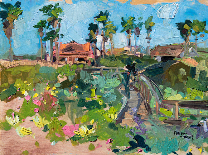 Grover Beach Boardwalk by Drew Davis — Oil on Panel, 43×56 in