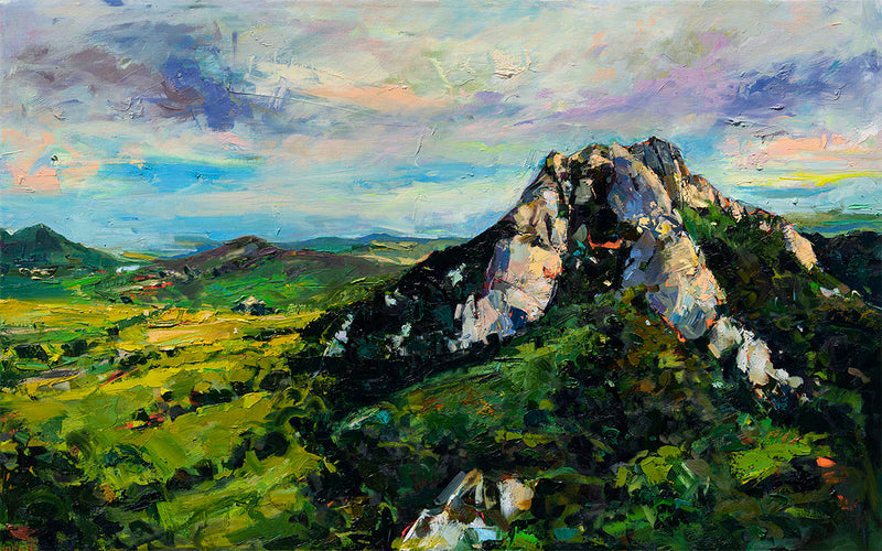 Hollister Peak Sky View by Drew Davis — Oil on Canvas, 30×48 in