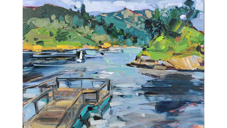 Santa Margarita Lake by Drew Davis — Oil on Canvas, 48×60 in