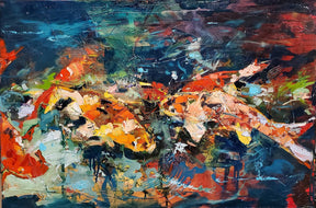 Being Koi by Drew Davis — Oil on Canvas, 48×72 in