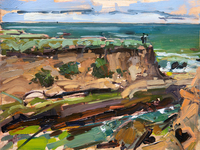 Montana De Oro Bluffs by Drew Davis — Oil on Canvas, 43×56 in