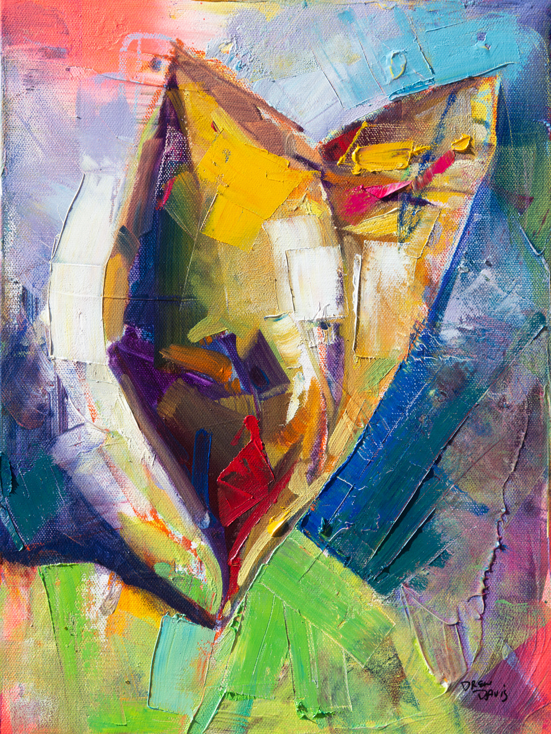 Paper Heart 1 by Drew Davis — Oil on Canvas, 43×56 in