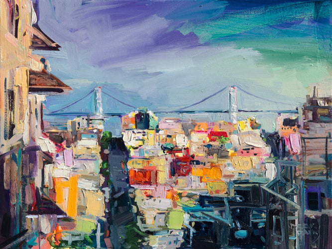 Streets of San Fran 2 by Drew Davis — Oil on Canvas, 48×60 in