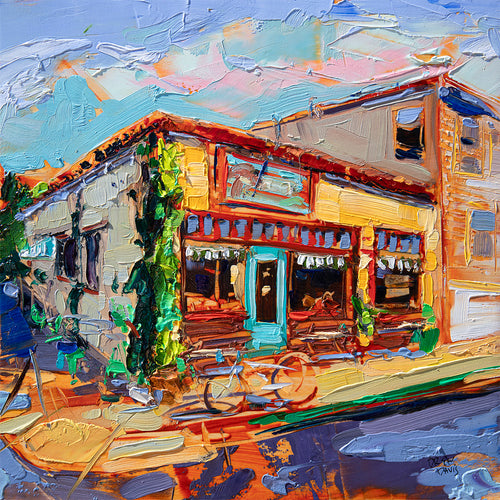 Sunny Sally Loos by Drew Davis — Oil on Canvas, 48×48 in