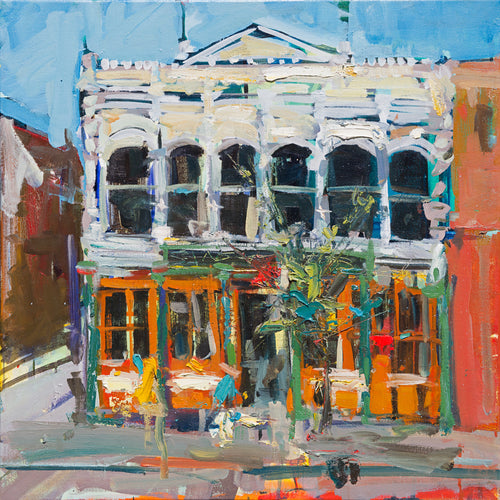 Sinsheimer Building by Drew Davis — Oil on Canvas, 48×48 in