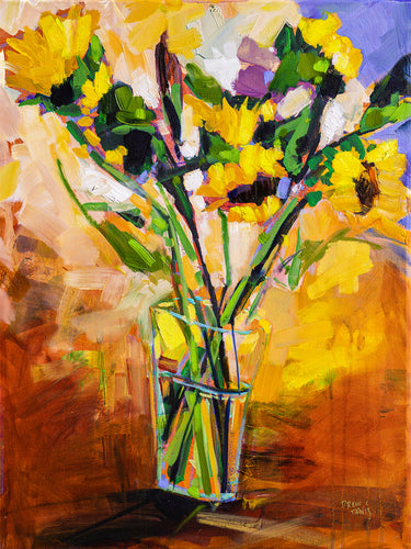 Sunflower Bouquet by Drew Davis — Oil on Canvas, 43×56 in