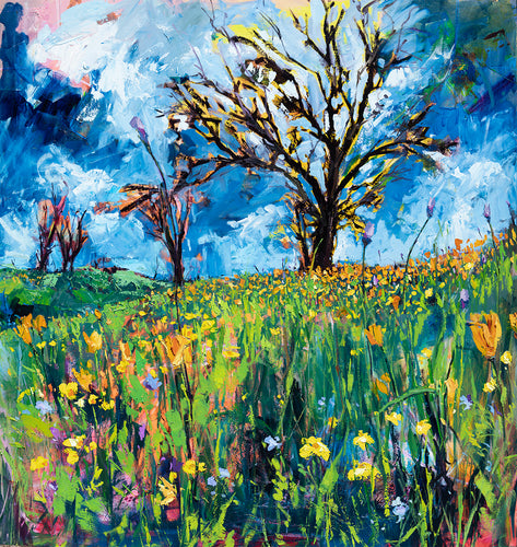 Superbloom Shell Creek by Drew Davis — Oil on Canvas, 48×48 in