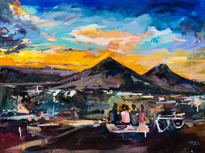 TERRACE HILL SUNSET by Drew Davis — Oil on Canvas, 43×56 in